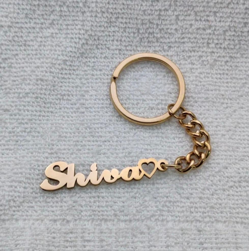 Customised Goldplated Name Keychain