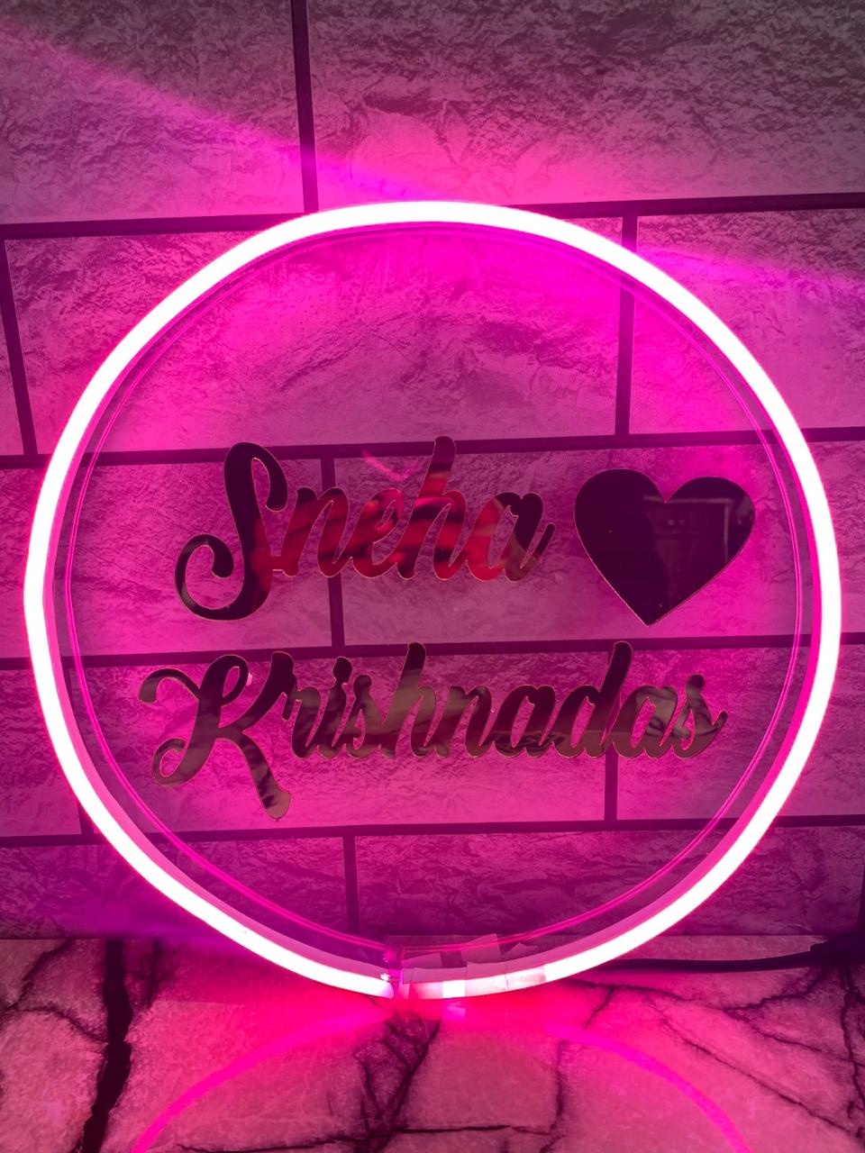 Neon LED Frame for Couples