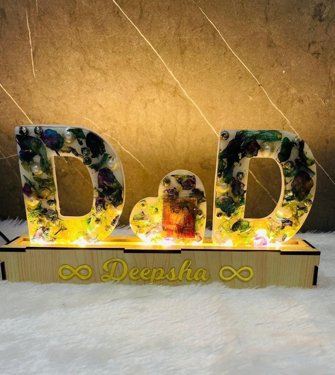 LED Flowers Preserved Initials