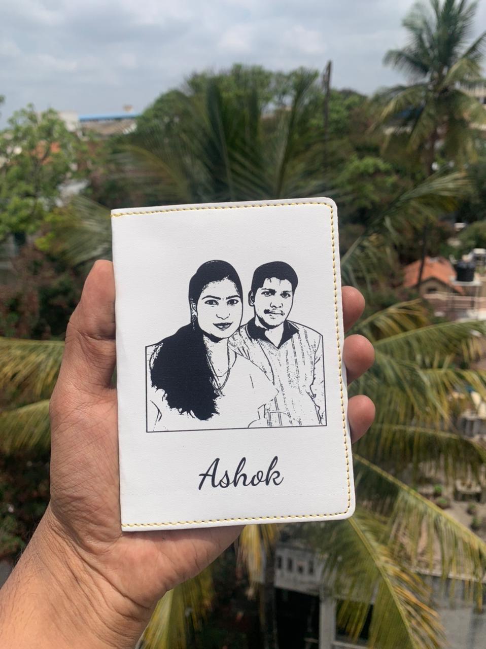 White Printed Passport Cover