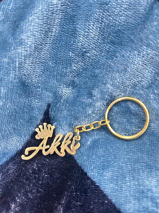 Customised Goldplated Name Keychain