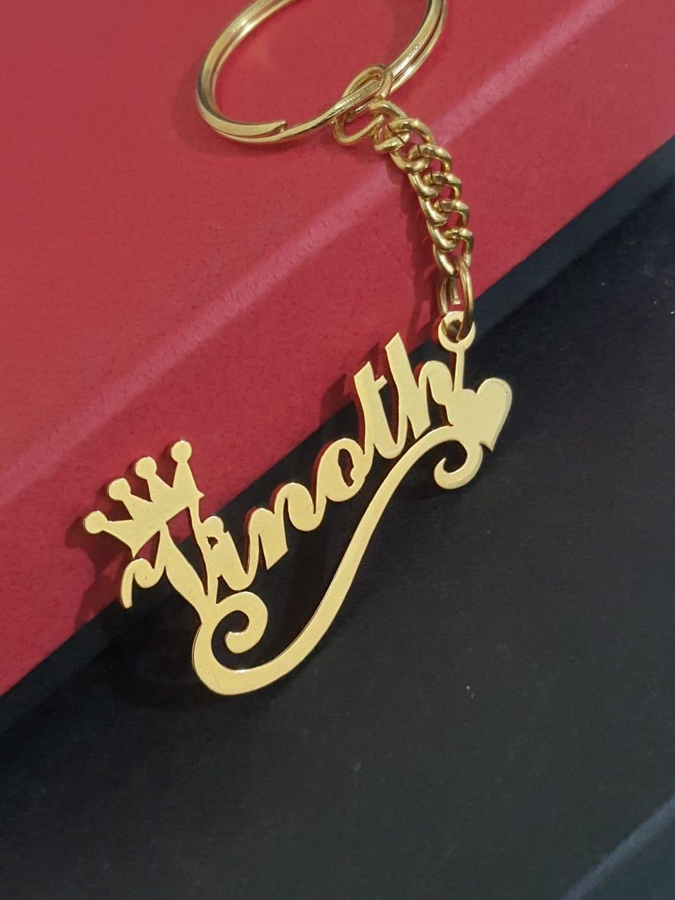 Customised Goldplated Name Keychain