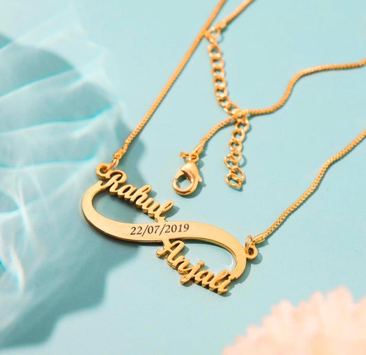 Customised Goldplated Couple Name Pendant